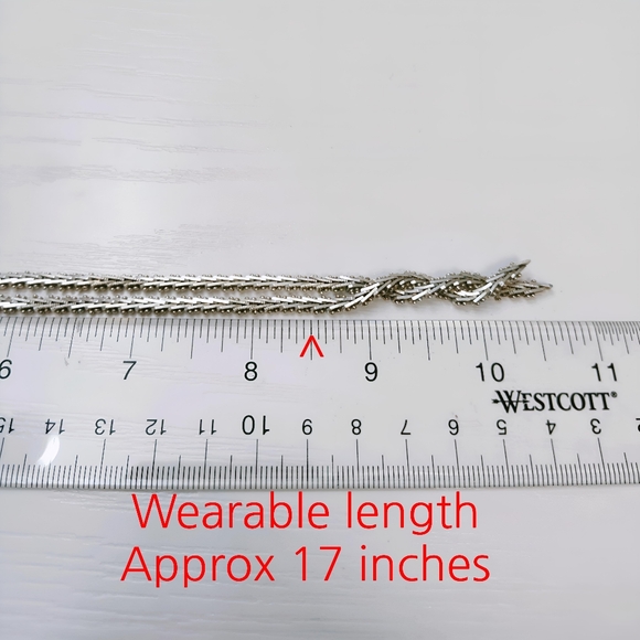 Vintage MEXICO Sterling Silver Braided Riccio Necklace 17" - Picture 9 of 14